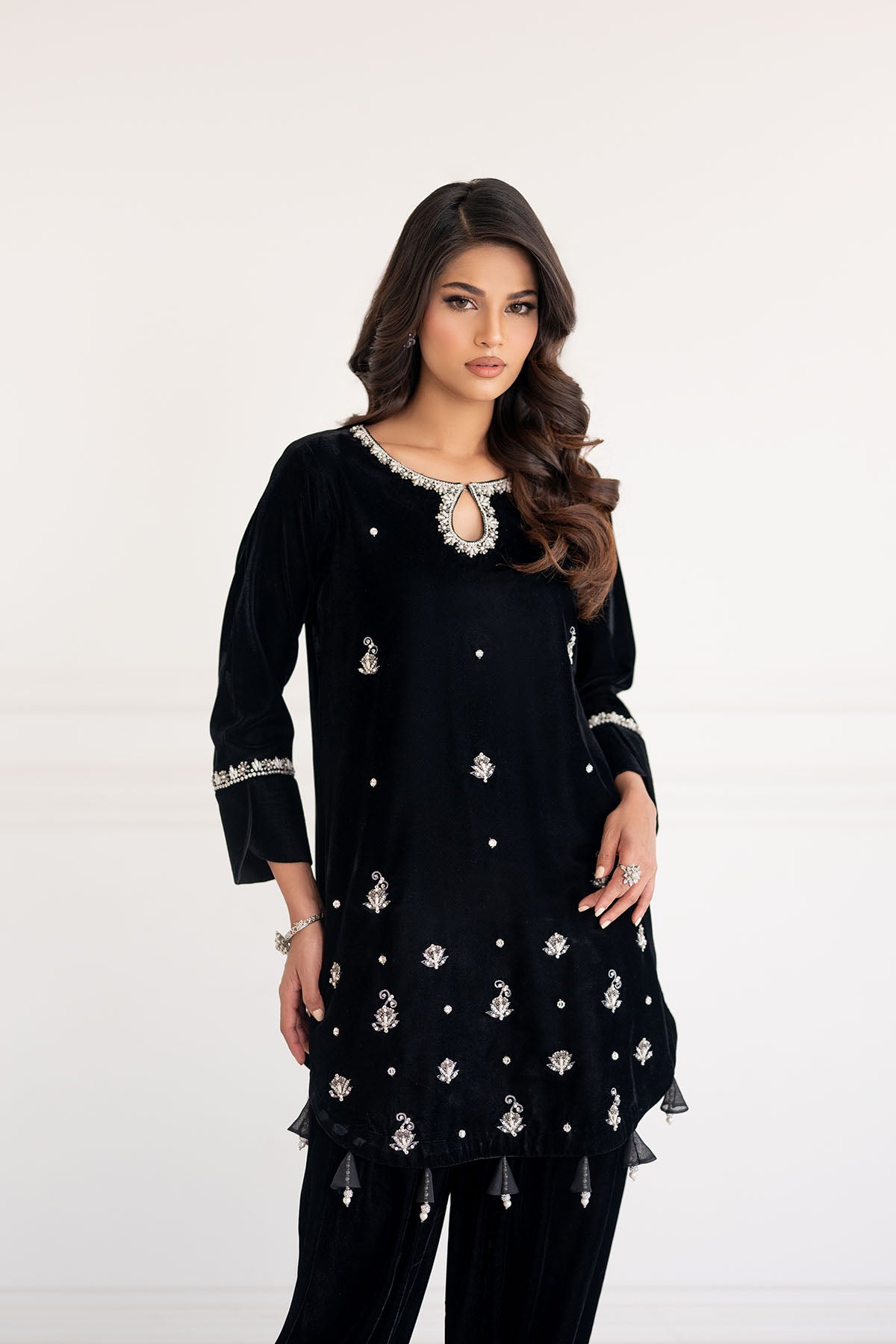 Noir Luxe Embellished Velvet Co-ord Set