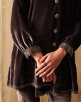 Mocha Luxe Embellished Velvet Co-ord Set