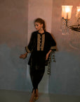 Regal Green Hand-Embroidered Velvet Ensemble