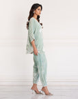 Ice Blue Luxe Velvet Co-ord Set