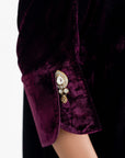 Berry Noir Velvet Kurta & Pant Set