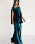 Ocean Teal Statement Velvet Co-ord
