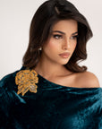 Ocean Teal Statement Velvet Co-ord