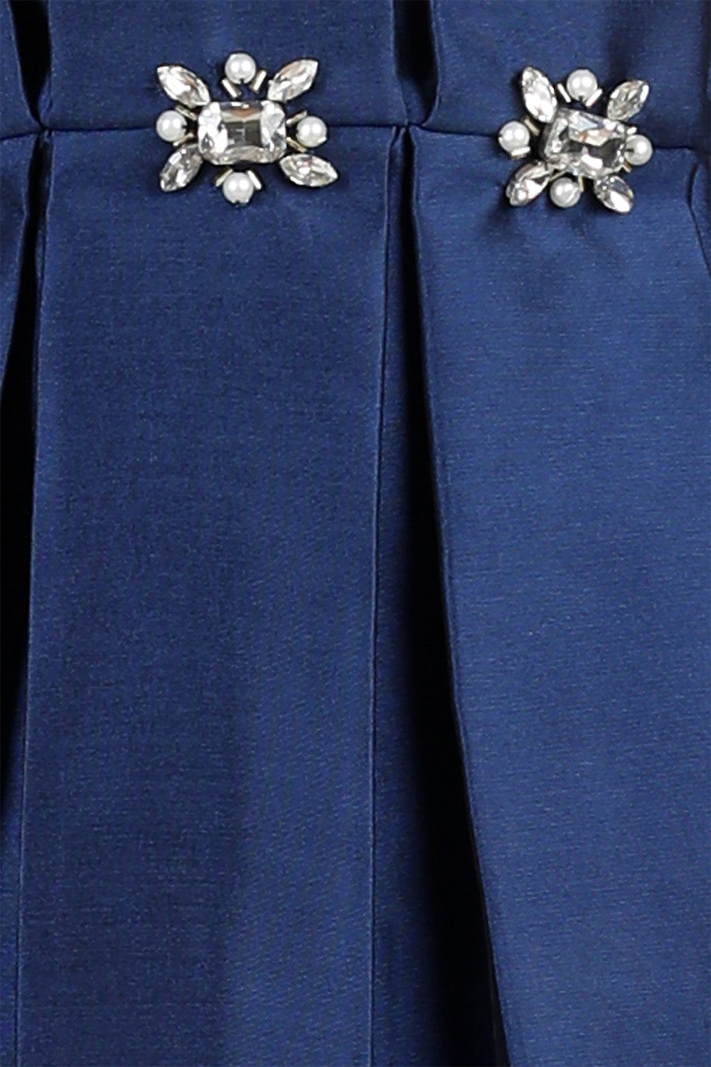 Deep Blue Top with Straps and Stone Detaling