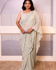Green Cape Saree