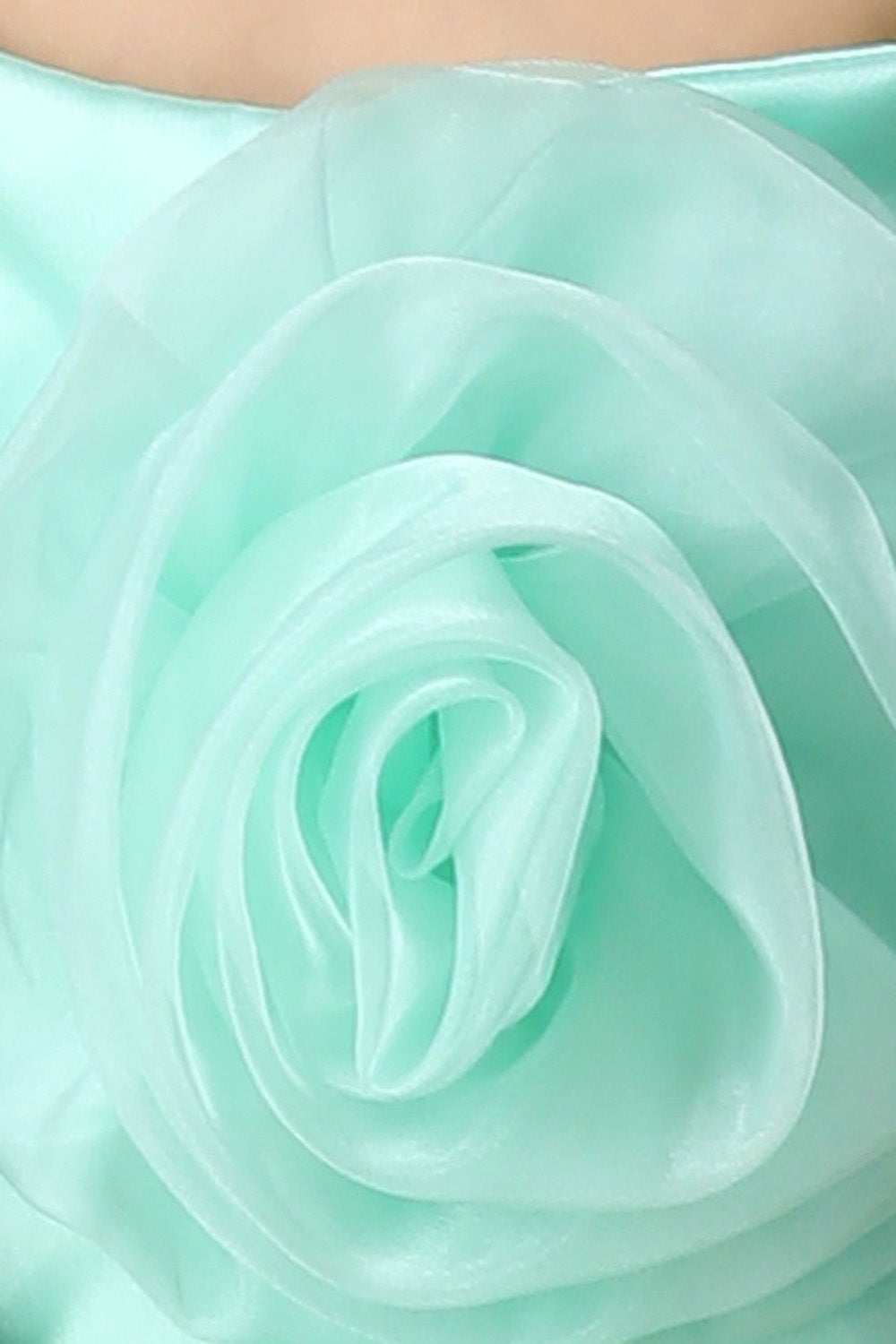 Green Net Dress with 3D Flowers and Flare