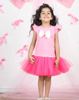 Pink Dress with Bow N Net