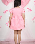 Pink Dress with Broach Detailing