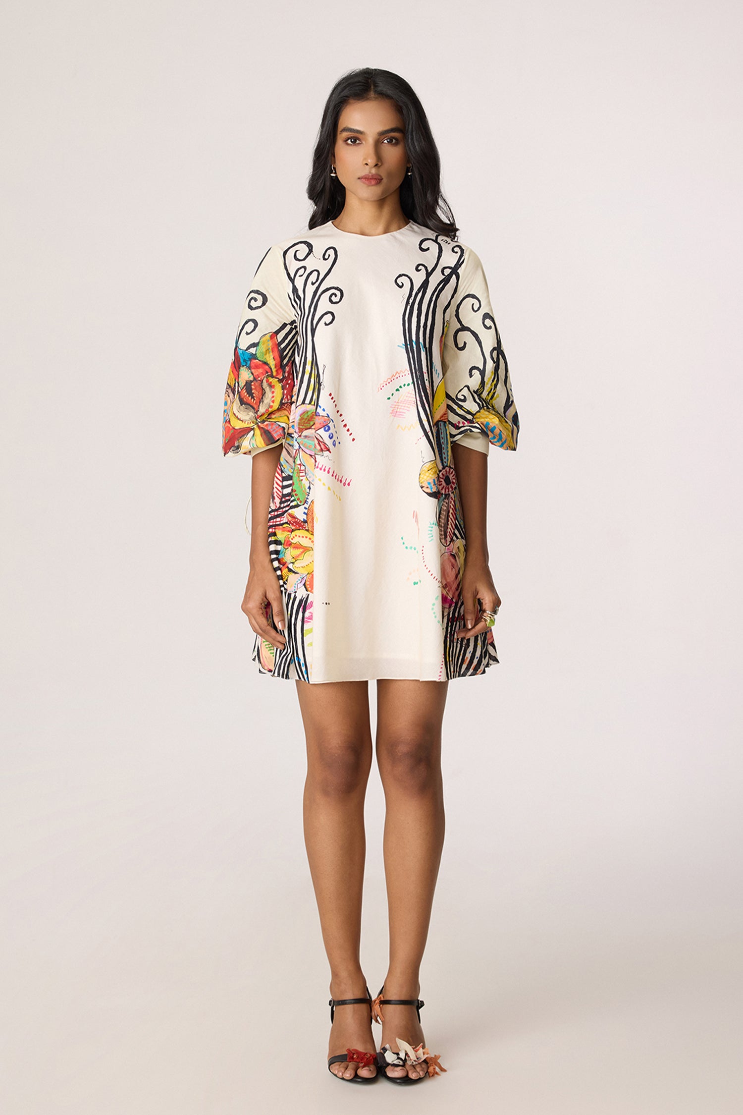cotton cambric dress Buy Printed Cotton Cambric Tiered Kurta in Grey Online : THQ34