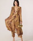 Belen Trench, Arleth Bralette, Vellora Trousers