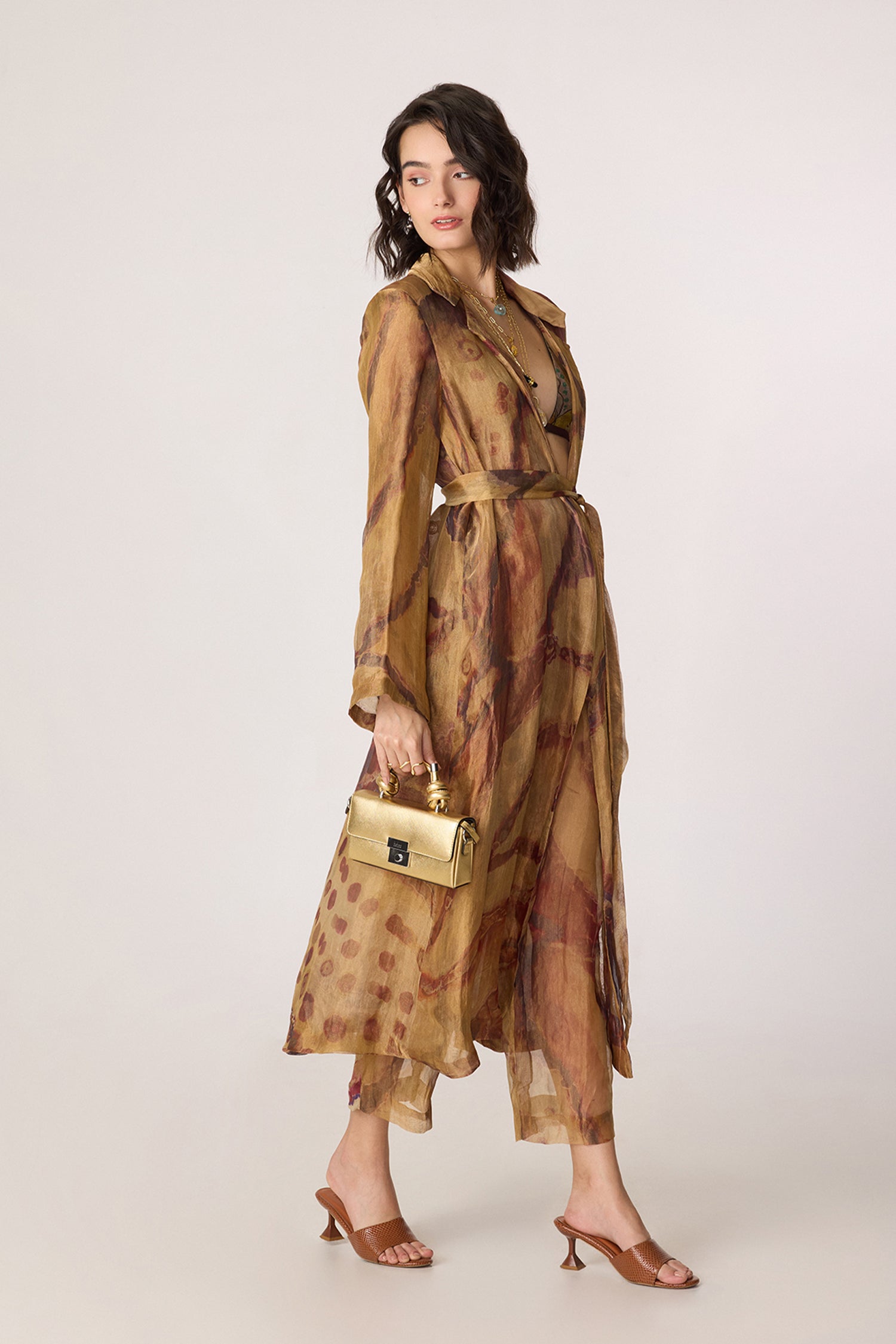 Belen Trench, Arleth Bralette, Vellora Trousers