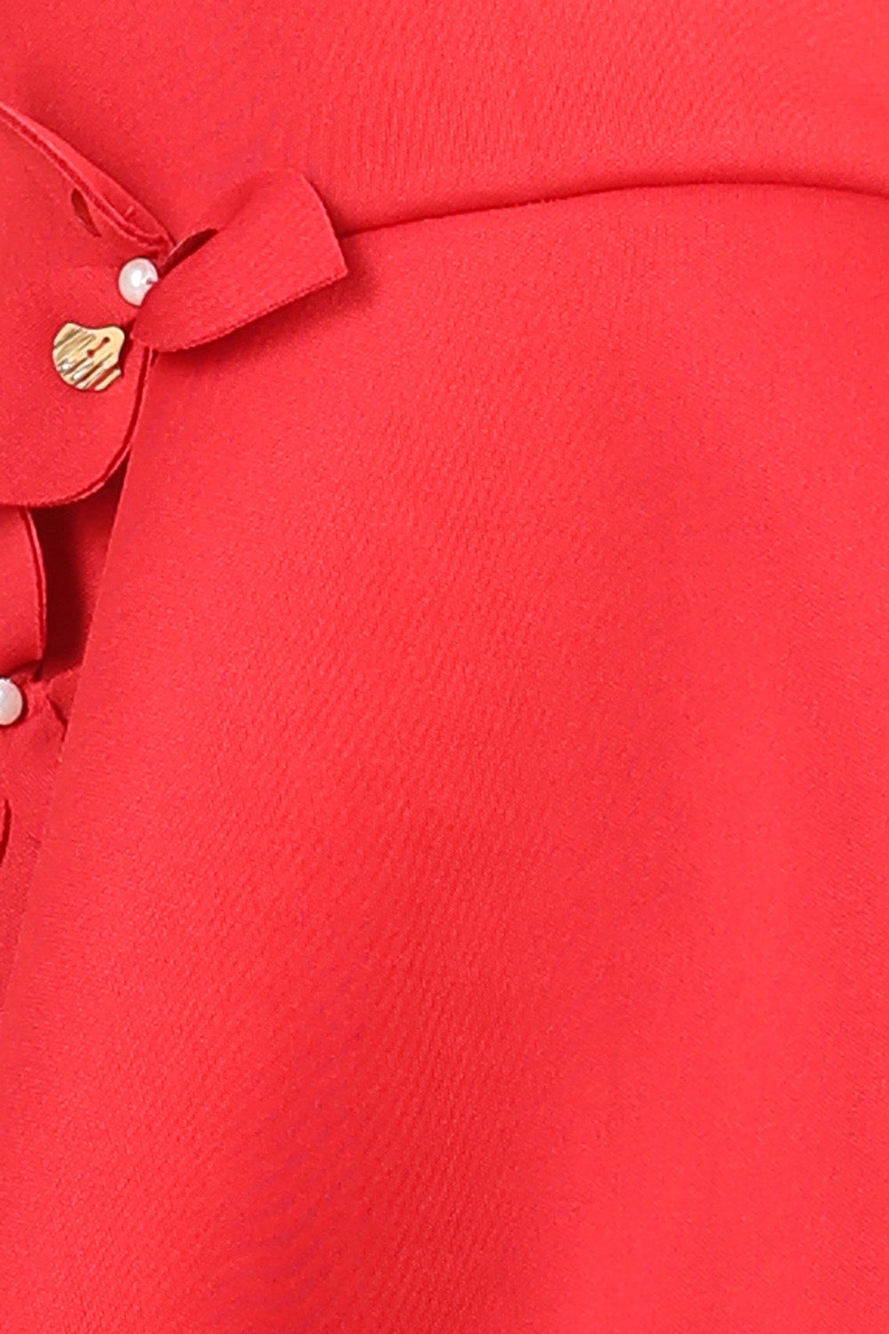 Red Off Shoulder Dress with 3D Flowers