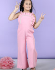 Jumpsuit Emblissed with Fabric Frill and Pearl Detailing.