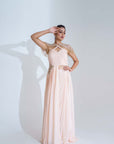 Sequin Embroidered Crop Top and Flared Pants Fusion Set - Georgette Crepe