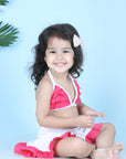 Two Piece Costume with Back Knot Ans Skirt
