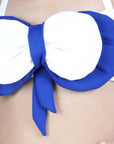 Two Piece Costume with Back Knot and Skirt - White