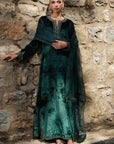 Velora Bottle Green Velvet Suit Set