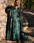 Velora Bottle Green Velvet Suit Set