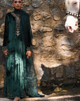 Velora Bottle Green Velvet Suit Set
