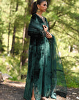 Velora Bottle Green Velvet Suit Set