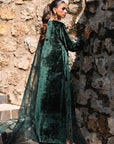 Velora Bottle Green Velvet Suit Set
