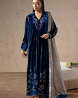 Celestial Blue Velvet Suit Set