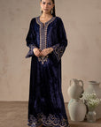 Ink Midnight Blue Velvet Suit Set