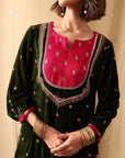 Forest Bloom Velvet Suit Set