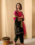 Forest Bloom Velvet Suit Set