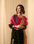 Forest Bloom Velvet Suit Set