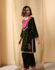 Forest Bloom Velvet Suit Set