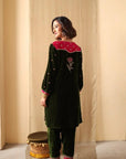 Forest Bloom Velvet Suit Set
