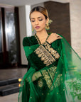 Emerald Dusk Velvet Suit Set