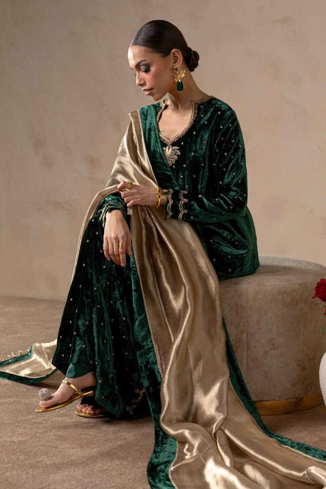 Jade Night Velvet Suit Set