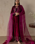 Garnet Bloom Velvet Suit Set