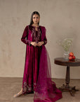 Garnet Bloom Velvet Suit Set