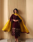 Maroon Dusk Velvet Suit Set