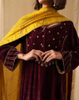 Maroon Dusk Velvet Suit Set
