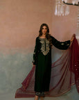 Evergreen Dusk Velvet Suit Set