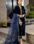 Midnight Azure Velvet Suit Set