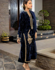 Midnight Azure Velvet Suit Set