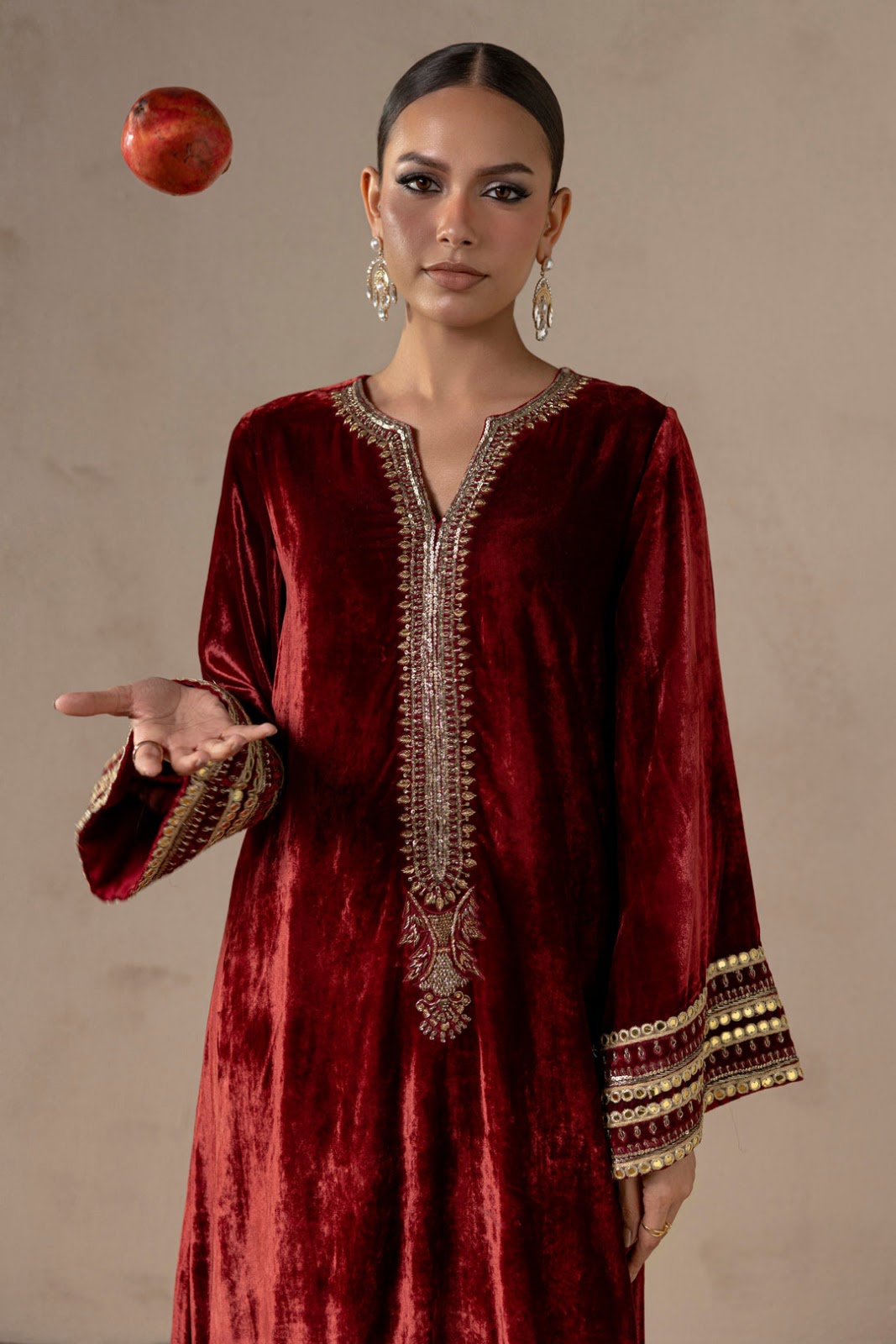 Red Ember Velvet Suit Set