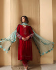 Ruby Aqua Velvet Suit Set
