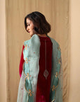 Ruby Aqua Velvet Suit Set