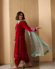 Ruby Aqua Velvet Suit Set