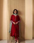 Ruby Aqua Velvet Suit Set