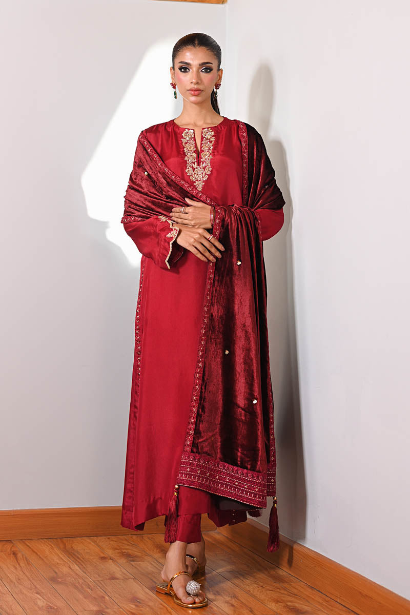 Crimson Muse  Velvet Suit Set