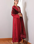Crimson Muse  Velvet Suit Set