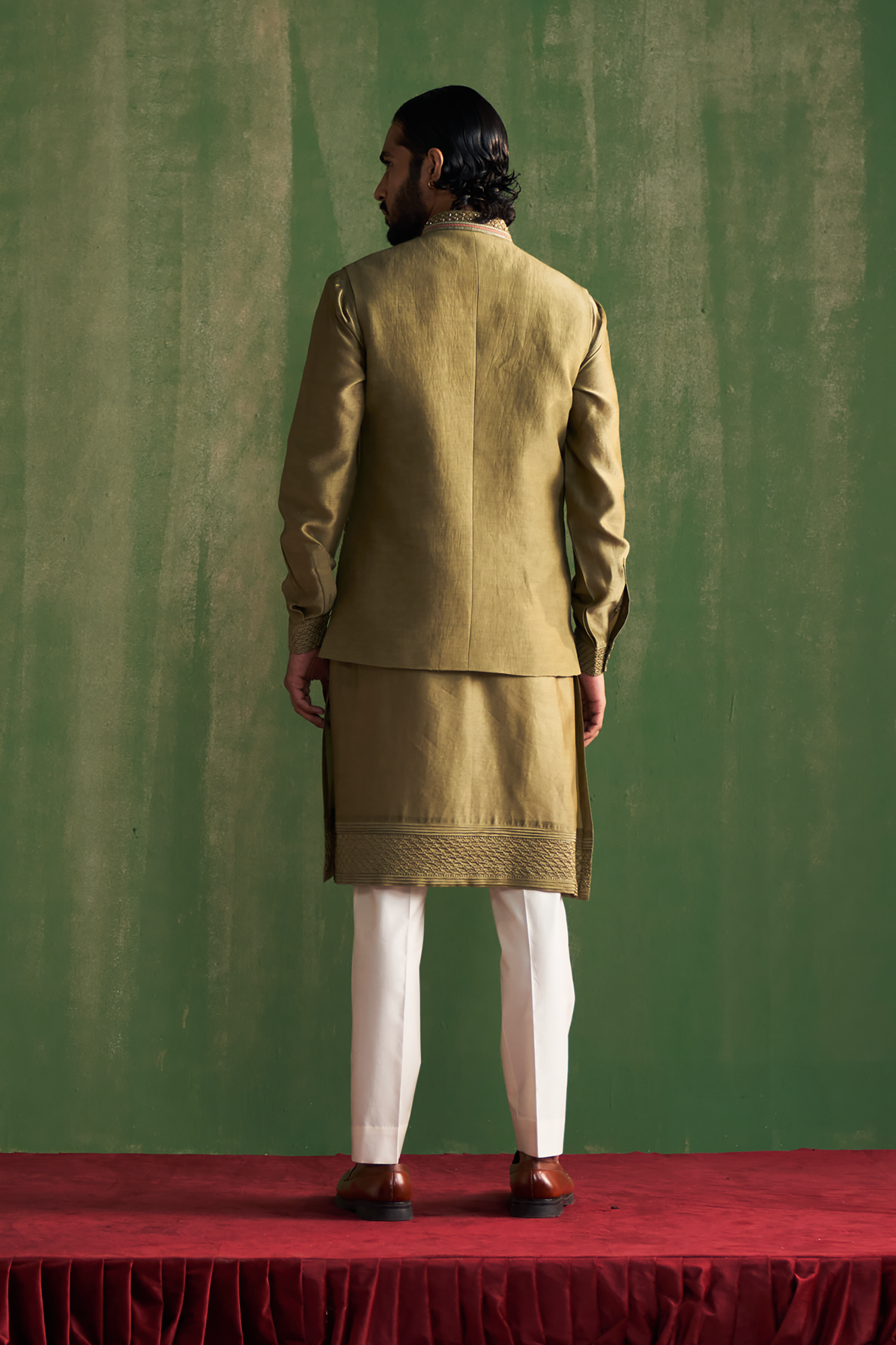 Reyansh Sage Green Bandi Set