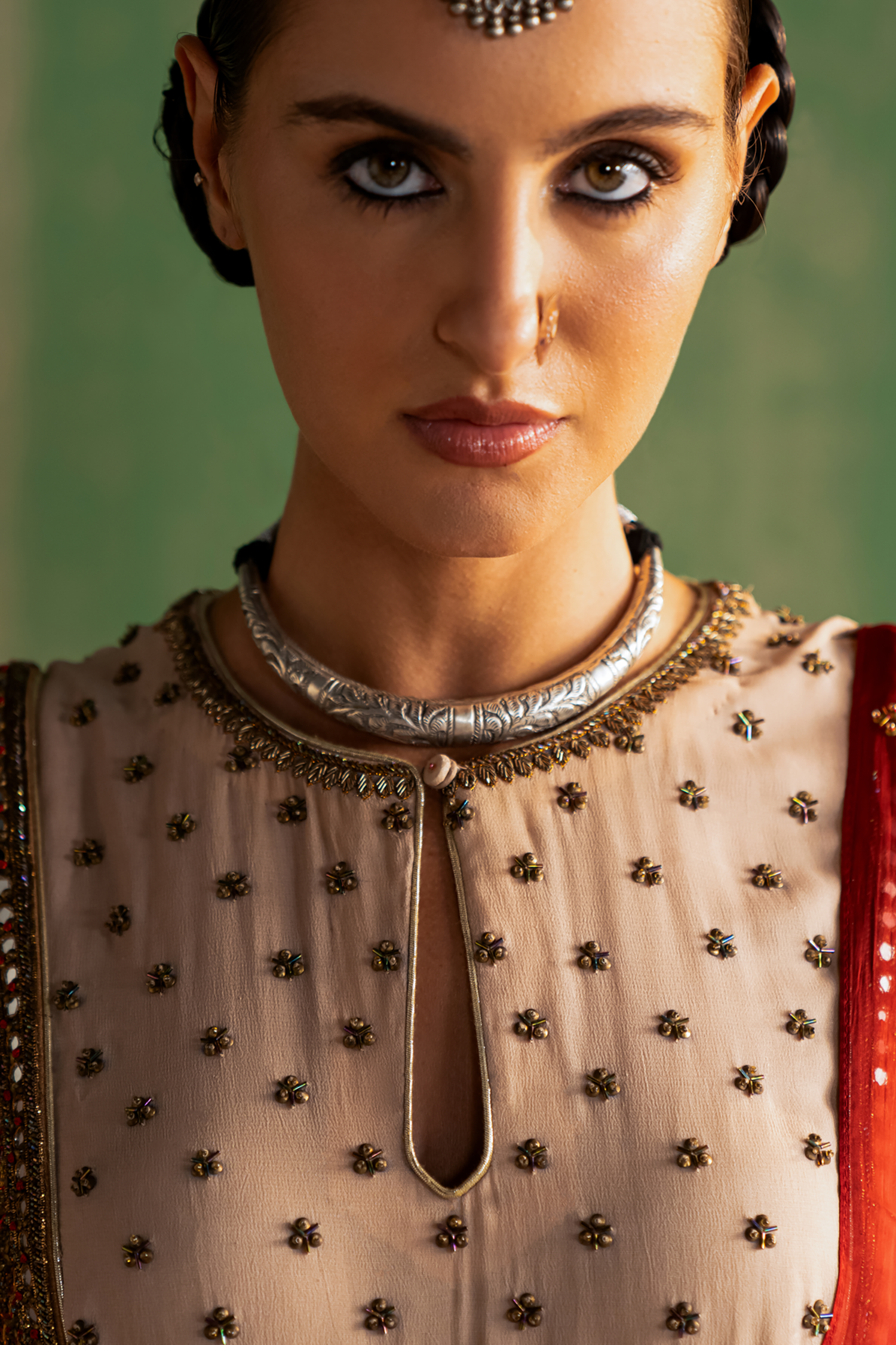 Charvi Snow White Pink Anarkali Set